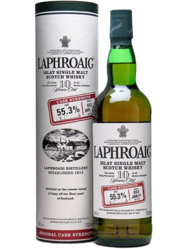 Laphroaig 10 Years Old Cask Strength, in tube