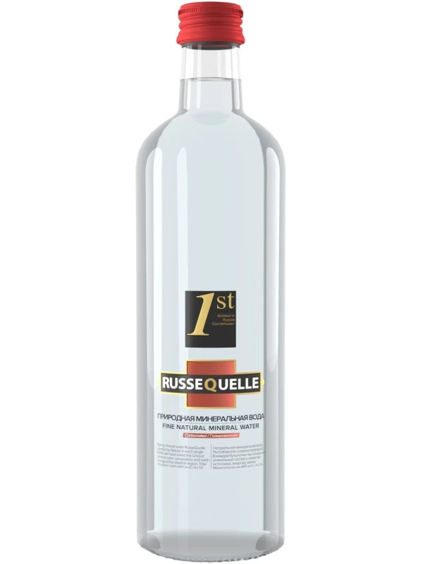 РуссКвелле Газированная, в стеклянной бутылке