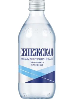 Вода Сенежская Газированная, в стеклянной бутылке 0.33 л