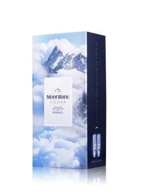 Водка Mont Blanc, gift box with 2 shots 0.7 л