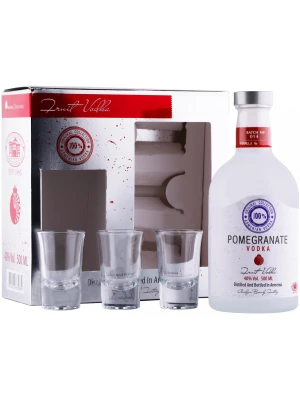 Водка Hent Pomegranate, gift box with 3 shots 0.5 л