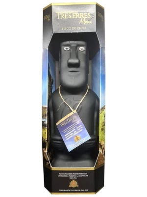 Водка Pisco Tres Erres Moai Reservado, gift box 0.75 л