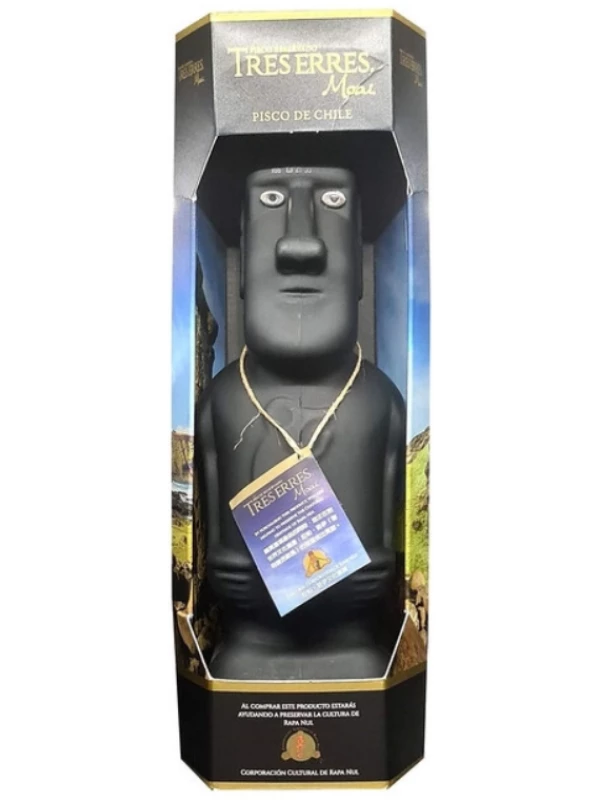 Pisco Tres Erres Moai Reservado, gift box