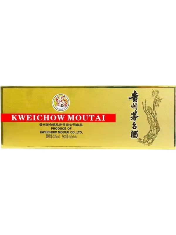 Kweichow Moutai (53%), gold, gift set of 5 bottles in box