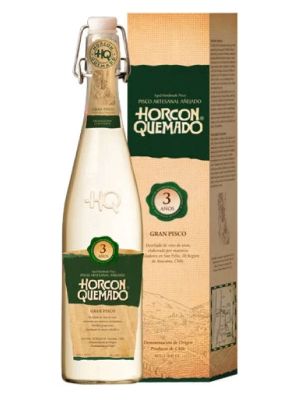 Horcon Quemado, Grand Pisco 3 Anos, gift box