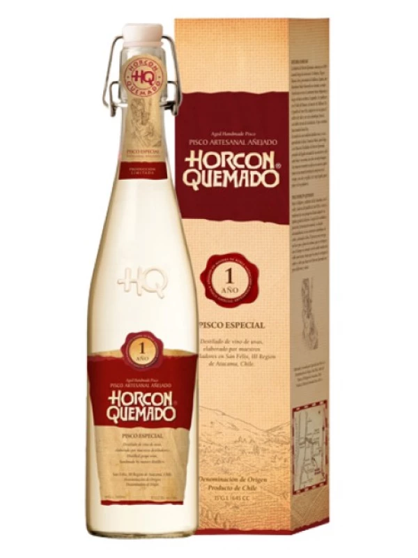 Horcon Quemado, Pisco Especial 1 Ano, gift box