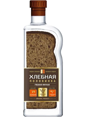 Водка Хлебная Половинка Ржаная Мягкая 0.45 л