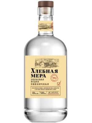 Водка Хлебная Мера Пшеничная 0.5 л