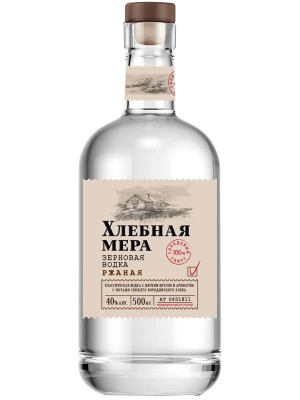 Водка Хлебная Мера Ржаная 0.5 л
