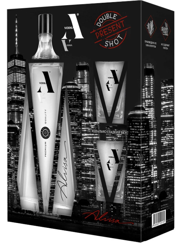 Vodka A, gift box with 2 shots