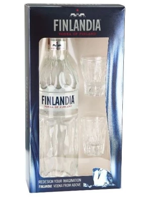 Водка Finlandia, gift box with 2 shot glasses 0.7 л