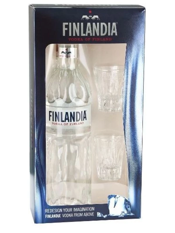 Finlandia, gift box with 2 shot glasses