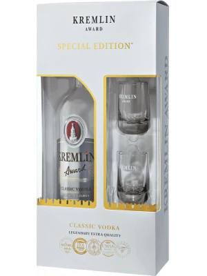 Водка Kremlin Award Classic, gift box with 2 shorts 0.7 л