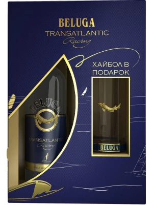 Водка Beluga Transatlantic Racing, gift box with highball 0.7 л