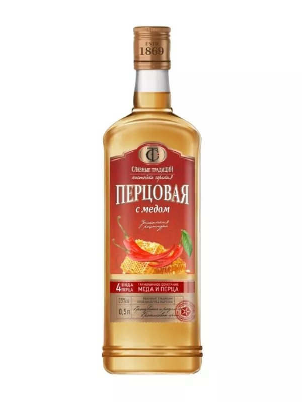 Славные Традиции Перцовая с медом, настойка горькая