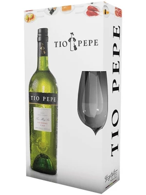 Херес Tio Pepe Palomino Fino, gift box with glass 0.75 л