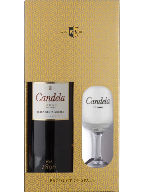 Candela Cream, Jerez DO, gift box with glass
